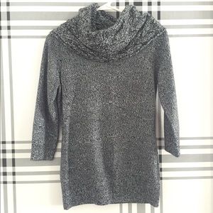 •NY&Co.• black & white marled cowl neck sweater